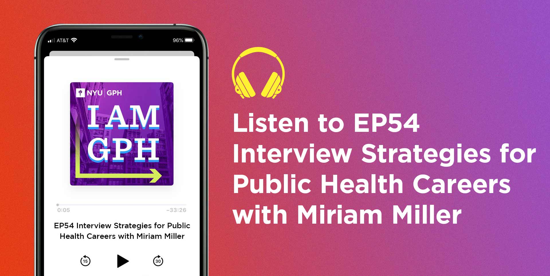 Listen to EP54 Interview Strategies for Public Health Careers with Miriam Miller