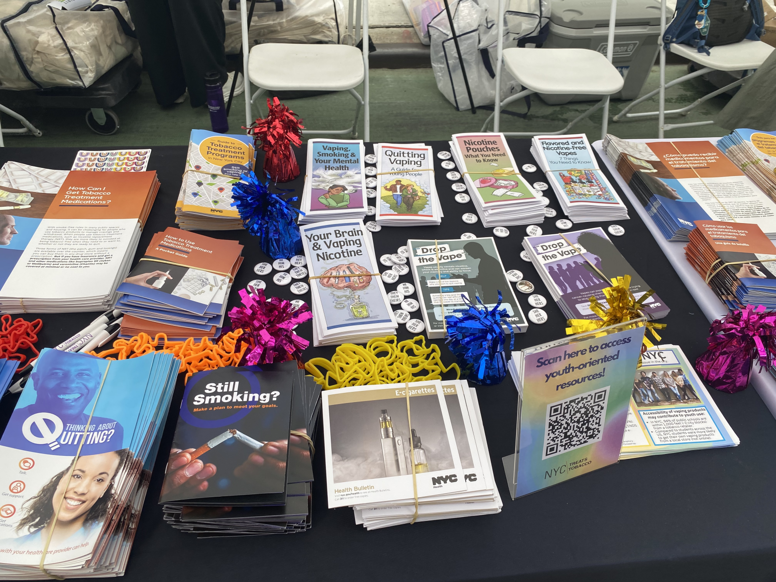 Table display of NYCTT-endorsed health education materials