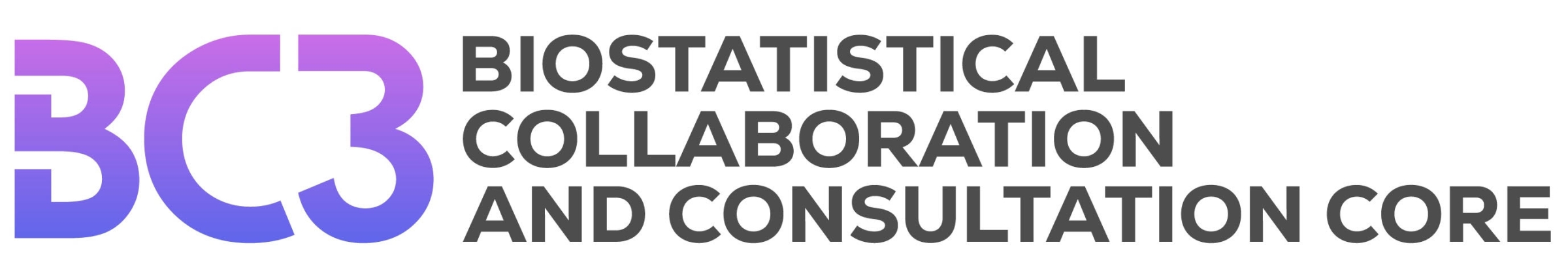 Logo and text: BC3 Biostatistical Collaboration and Consultation Core