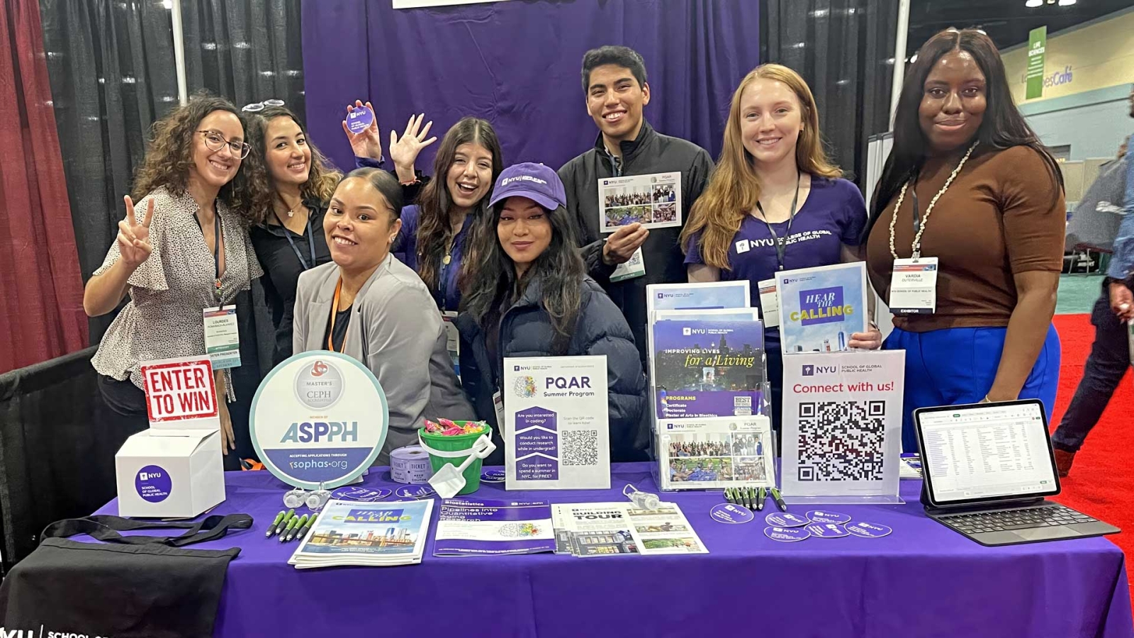 Staff and students at a graduate fair