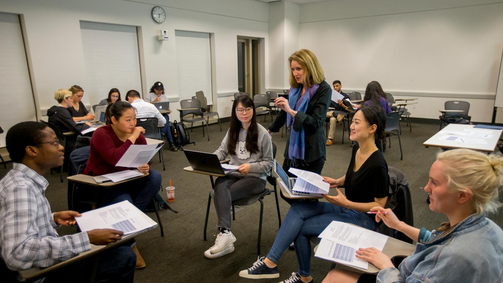 Master of Public Health students in an NYU classroom