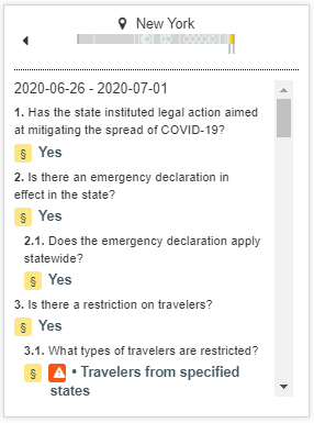 Example of questions used to categorize the COVID-19 policy response in New York state