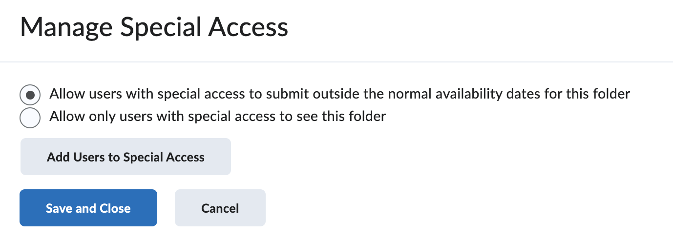 manage special access