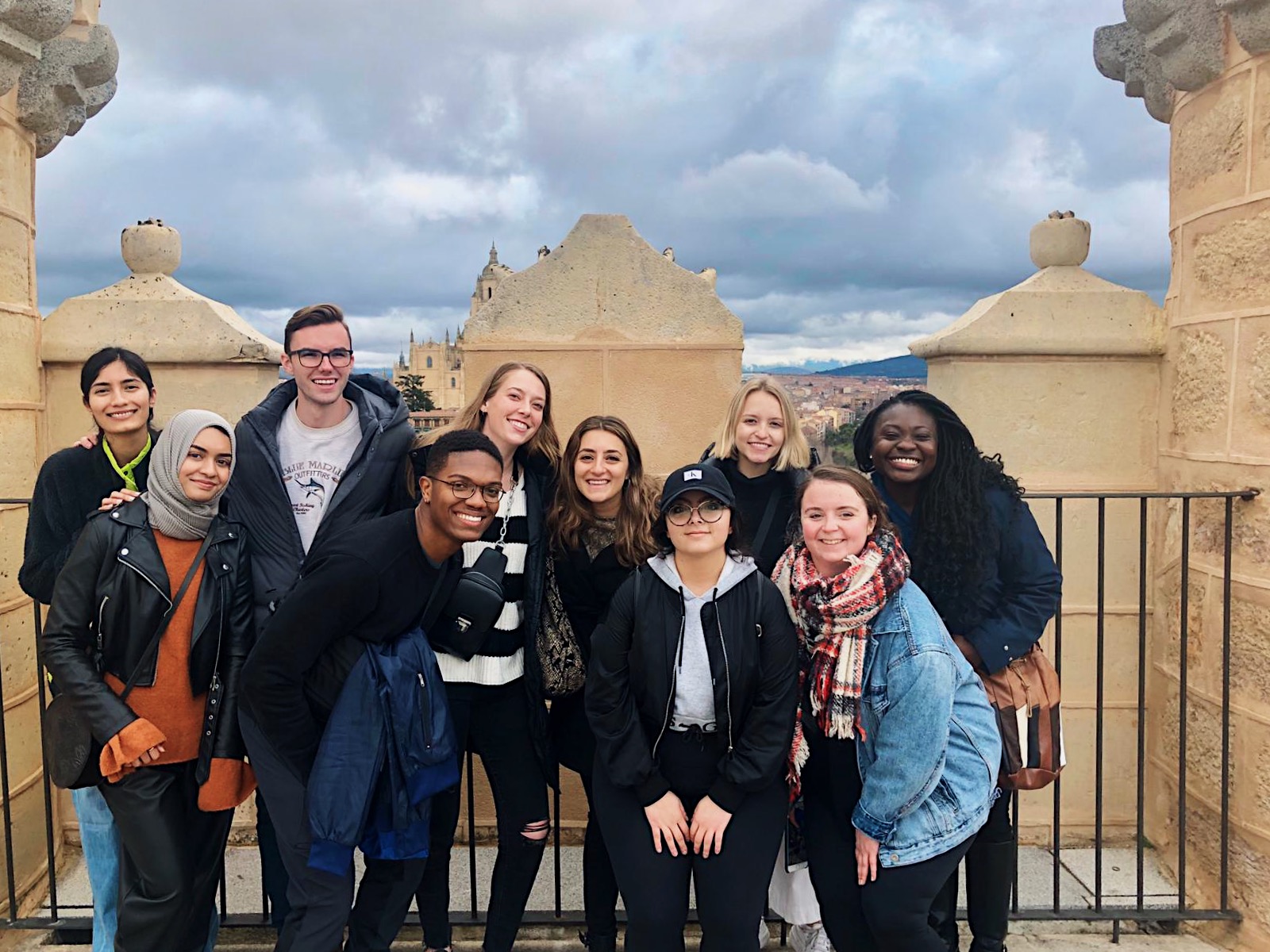 A few cohort students on an NYU trip to Segovia