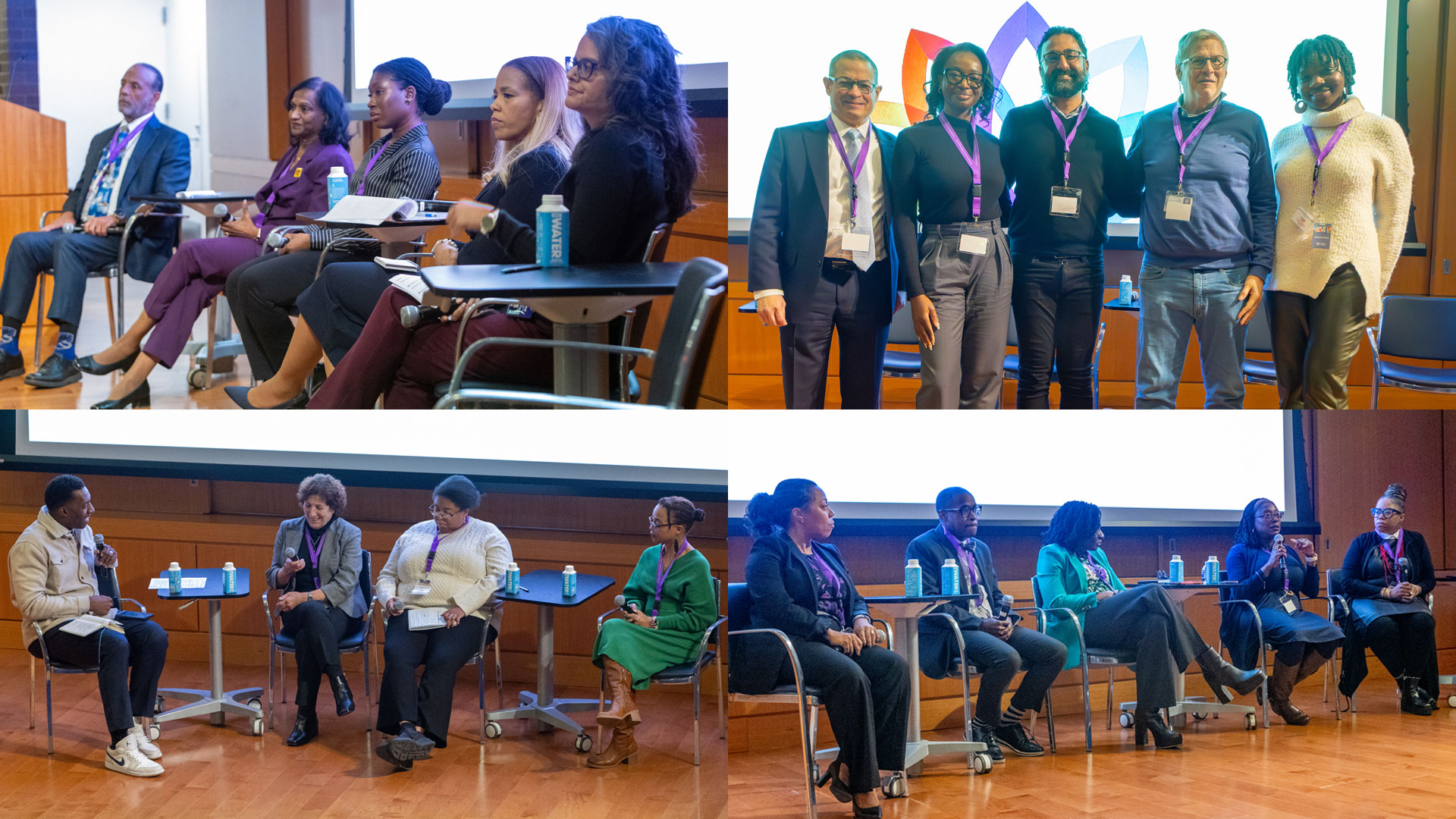 Photos of the four symposium panels