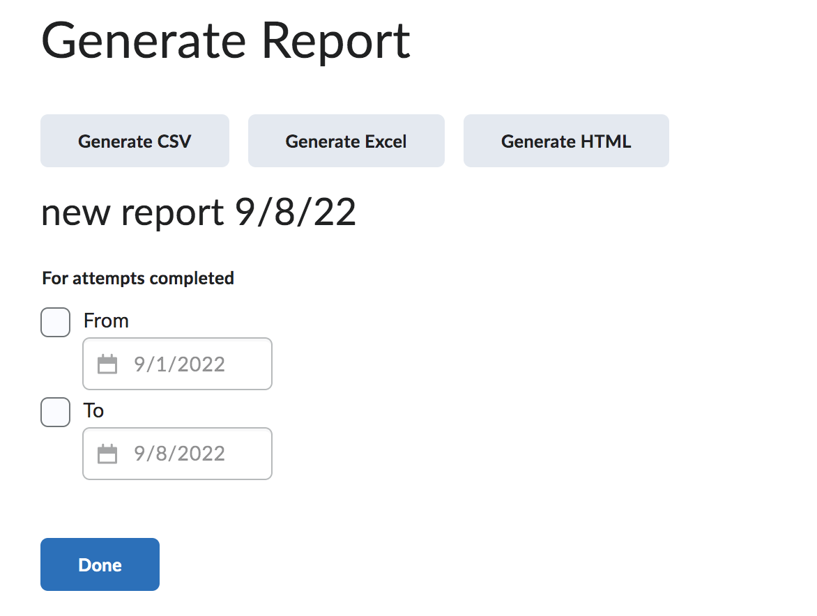 generate report