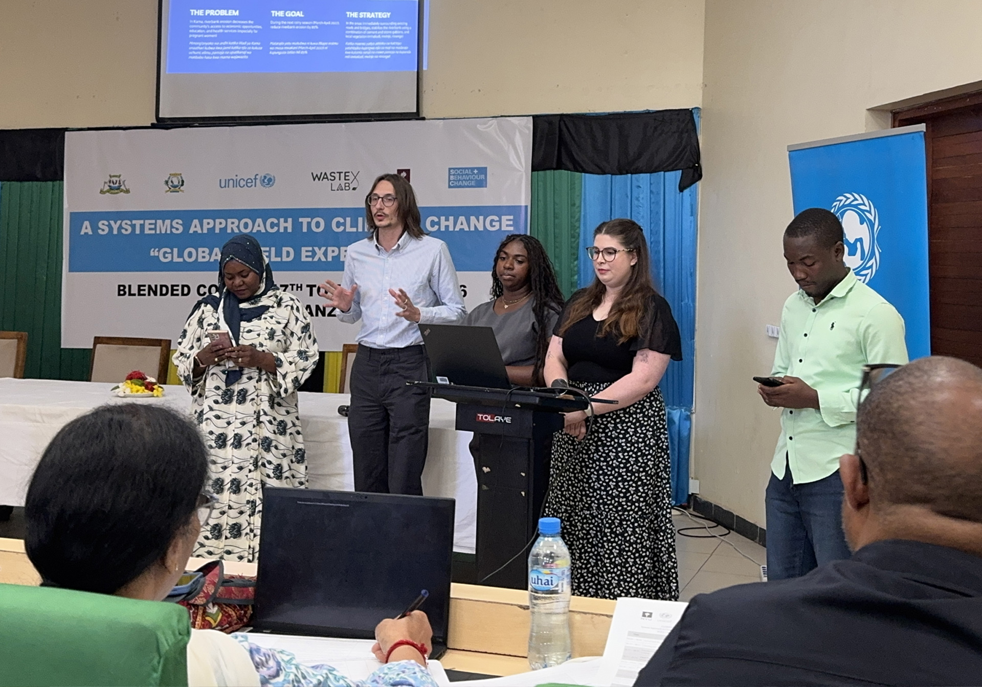 Students presenting in Zanzibar
