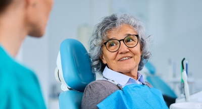 Elderly woman at the Dentist