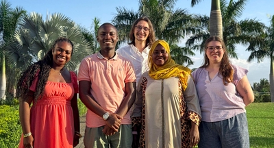 Students posing in Zanzibar