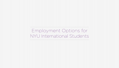 Employment Options for NYU International Students