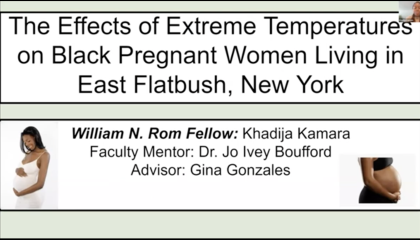 The Effects of Extreme Heat and Cold on Pregnant Black Women Living in East Flatbush, Brooklyn, New York