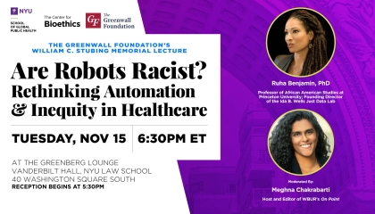 William C. Stubing Memorial Lecture: Are Robots Racist? Rethinking Automation and Inequity in Healthcare