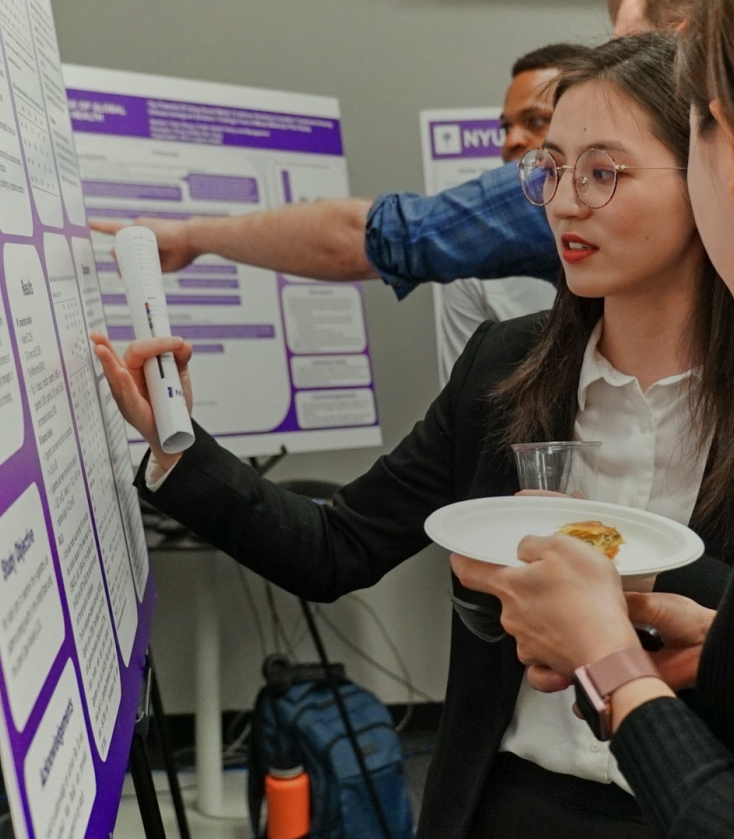 Master of Public Health students presenting research posters