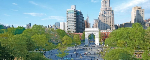 Washington Square Park, daytime.