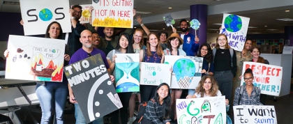 Students prepping for the NYC Climate Strike