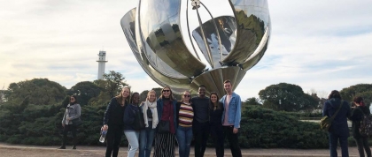 C-C MPH students at Floralis Genérica 