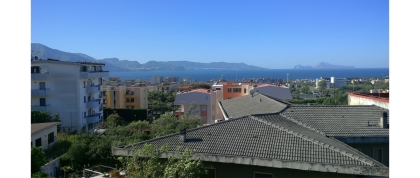 Landscape with buildings and blue sky