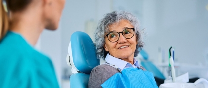 Elderly woman at the Dentist