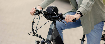 Person riding e-bike